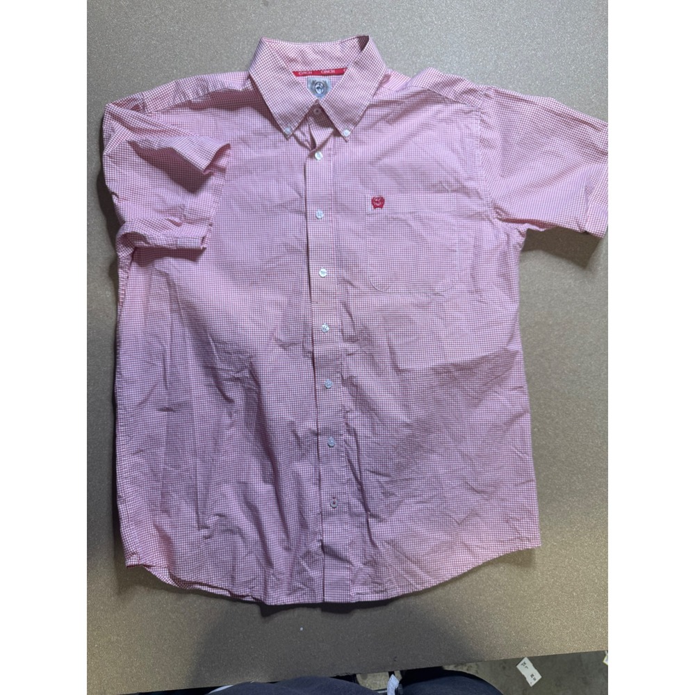 Cinch Red Checkered‎ Western Short Sleeve Button Up Shirt Mens Size M - Picture 2 of 9
